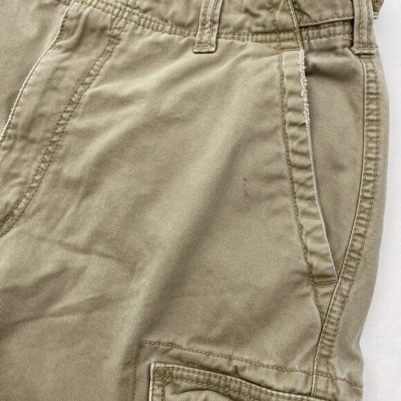 American Eagle Cargo Shorts Mens 33x10 Tan Khaki Cotton Outdoor Y2K Gorpcore - Picture 3 of 8